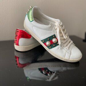 Gucci Ace studded pearl sneakers